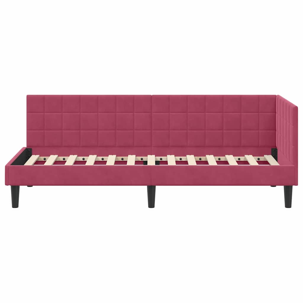 vidaXL Κρεβάτι Γωνίας Κόκκινο 80 x 200 cm Βελούδο - Image 5