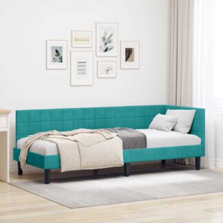vidaXL Κρεβάτι Γωνίας Τιρκουάζ 80 x 200 cm Βελούδο