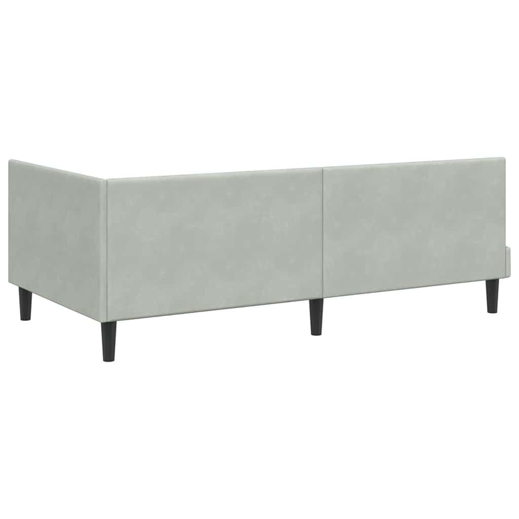 vidaXL Κρεβάτι Γωνίας Ανοιχτό γκρι 90 x 200 cm Βελούδο - Image 7