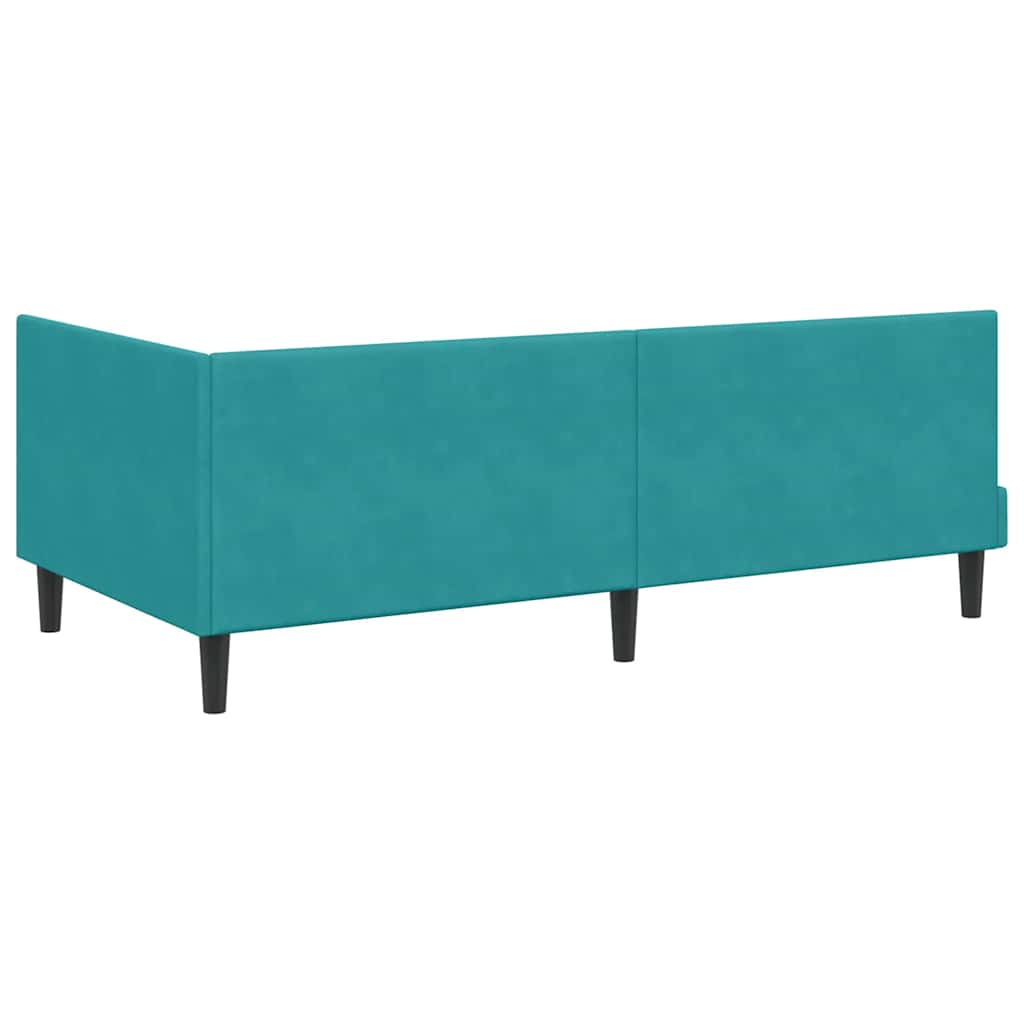 vidaXL Κρεβάτι Γωνίας Τιρκουάζ 100 x 200 cm Βελούδο - Image 7