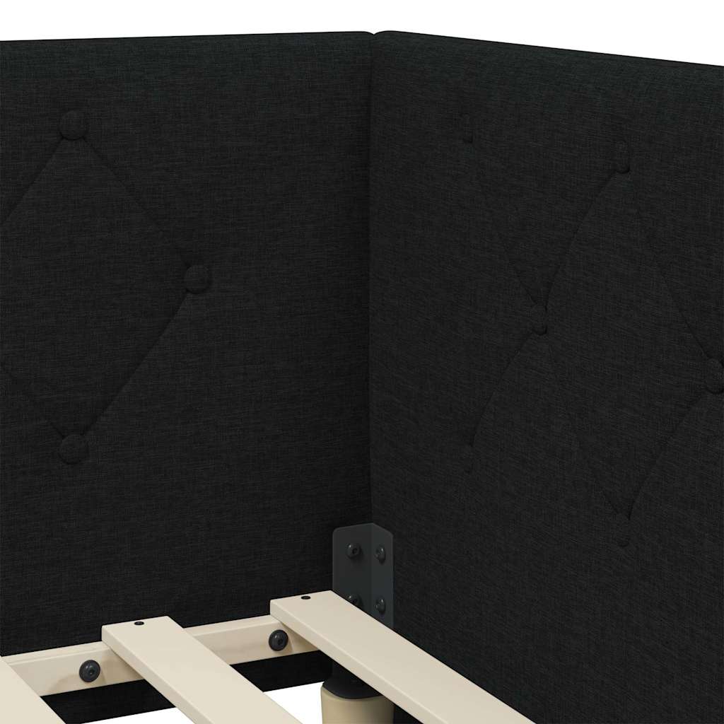 vidaXL Κρεβάτι Γωνίας Μαύρο 80 x 200 cm ύφασμα - Image 8