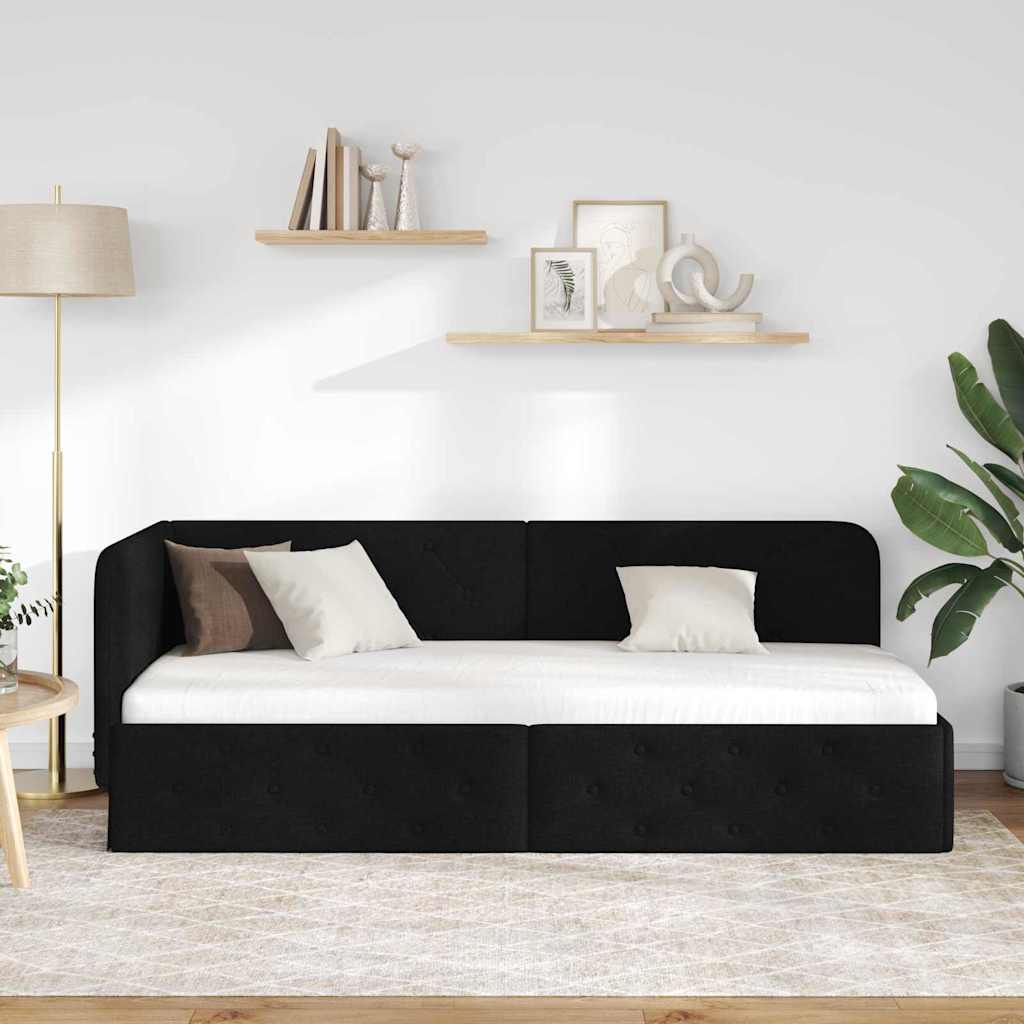 vidaXL Κρεβάτι Γωνίας Μαύρο 80 x 200 cm ύφασμα - Image 4