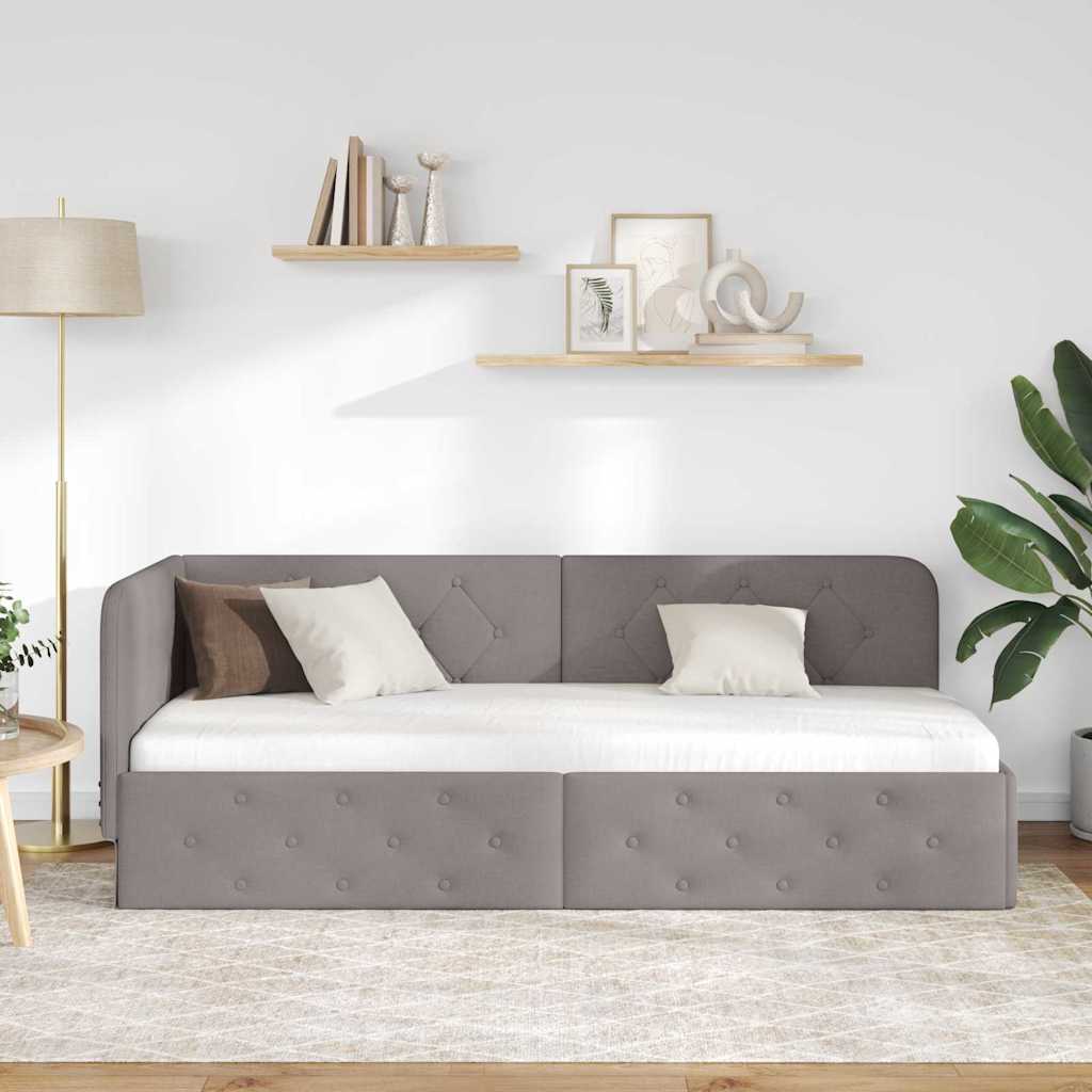 vidaXL Κρεβάτι Γωνίας Taupe 80 x 200 cm ύφασμα - Image 4