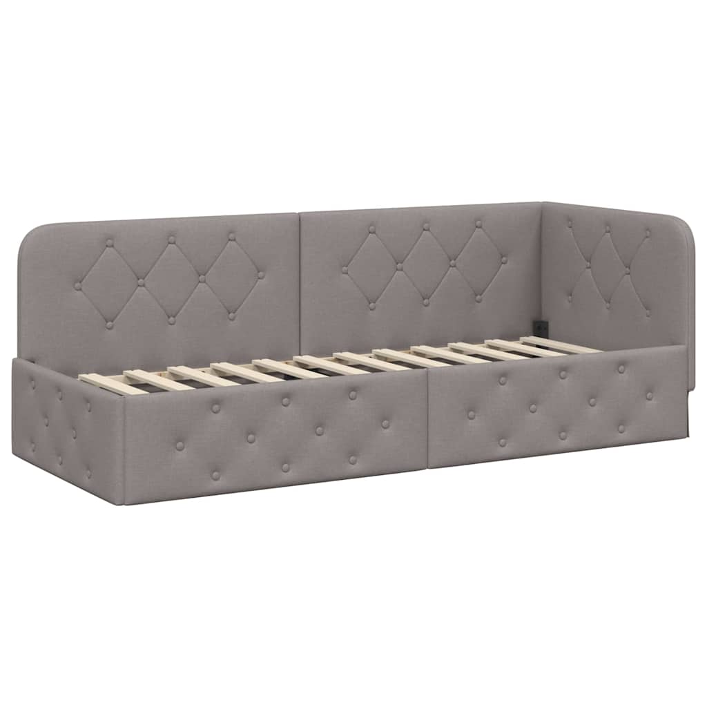 vidaXL Κρεβάτι Γωνίας Taupe 80 x 200 cm ύφασμα - Image 2