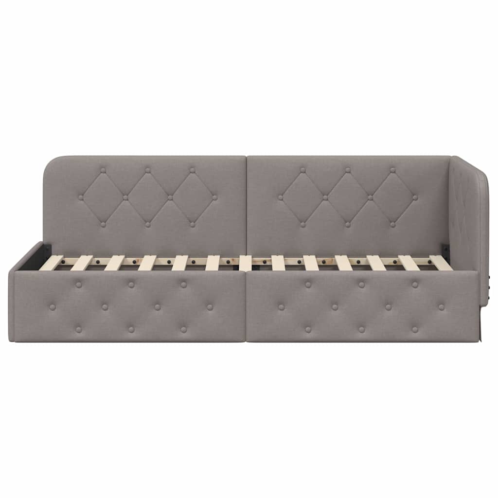 vidaXL Κρεβάτι Γωνίας Taupe 80 x 200 cm ύφασμα - Image 5