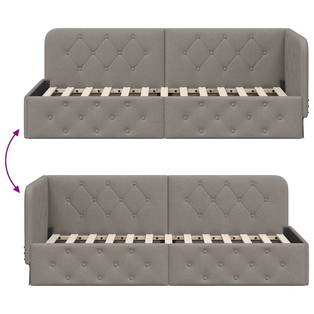 vidaXL Κρεβάτι Γωνίας Taupe 80 x 200 cm ύφασμα - Image 9
