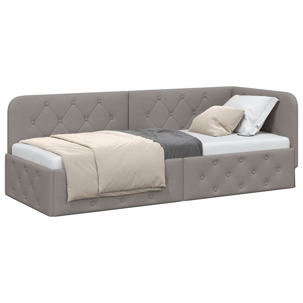 vidaXL Κρεβάτι Γωνίας Taupe 80 x 200 cm ύφασμα - Image 3