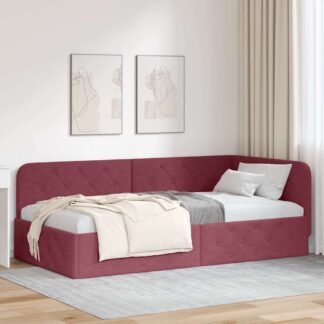 vidaXL Κρεβάτι Γωνίας Κόκκινο 90 x 200 cm ύφασμα
