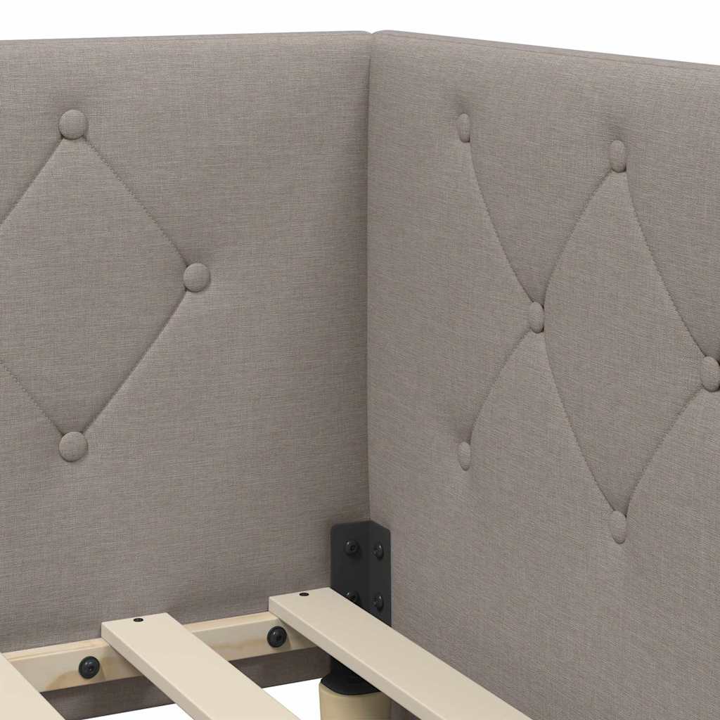 vidaXL Κρεβάτι Γωνίας Taupe 100 x 200 cm ύφασμα - Image 8