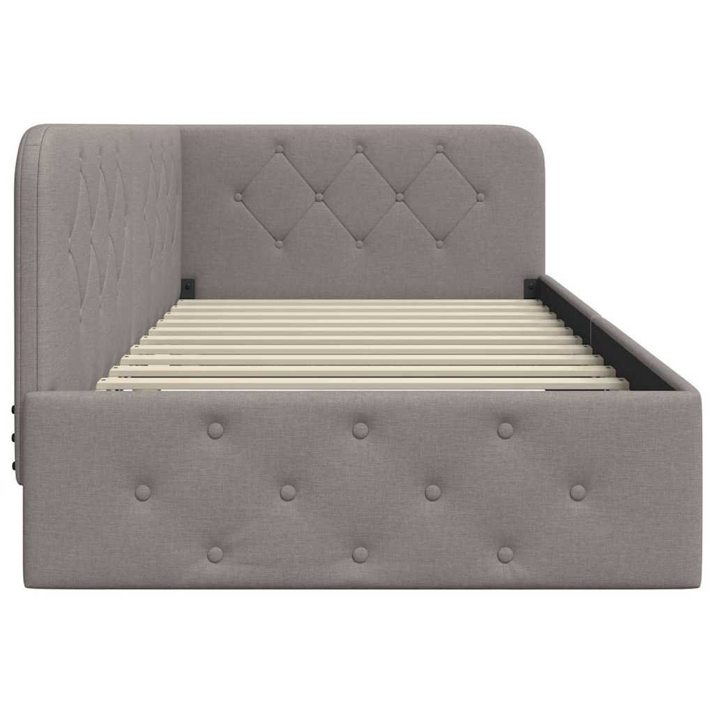 vidaXL Κρεβάτι Γωνίας Taupe 100 x 200 cm ύφασμα - Image 6