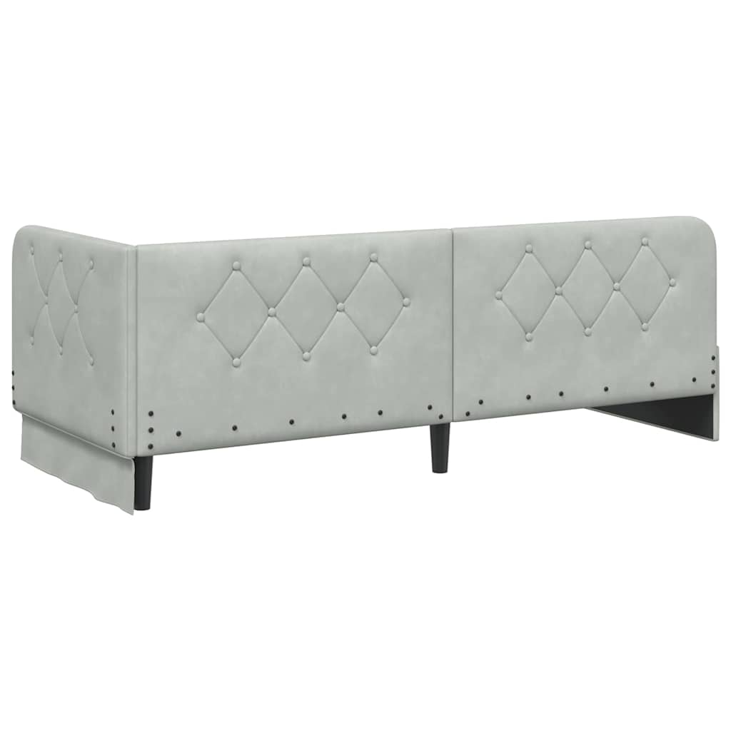 vidaXL Κρεβάτι Γωνίας Ανοιχτό γκρι 80 x 200 cm Βελούδο - Image 7