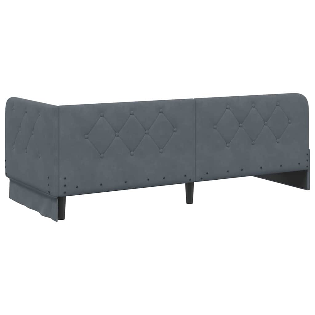 vidaXL Κρεβάτι Γωνίας Σκούρο Γκρι 80 x 200 cm Βελούδο - Image 7