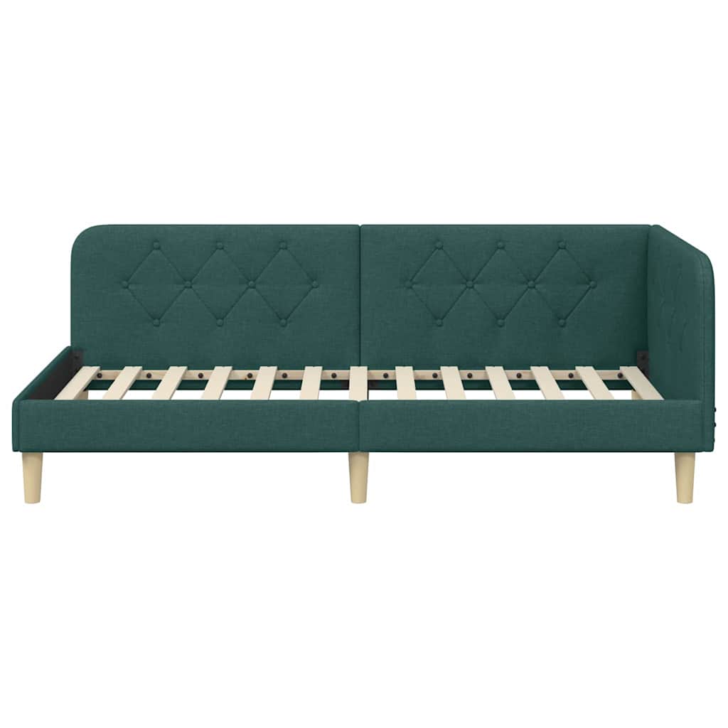 vidaXL Κρεβάτι Γωνίας Σκούρο Πράσινο 90 x 190 cm ύφασμα - Image 5