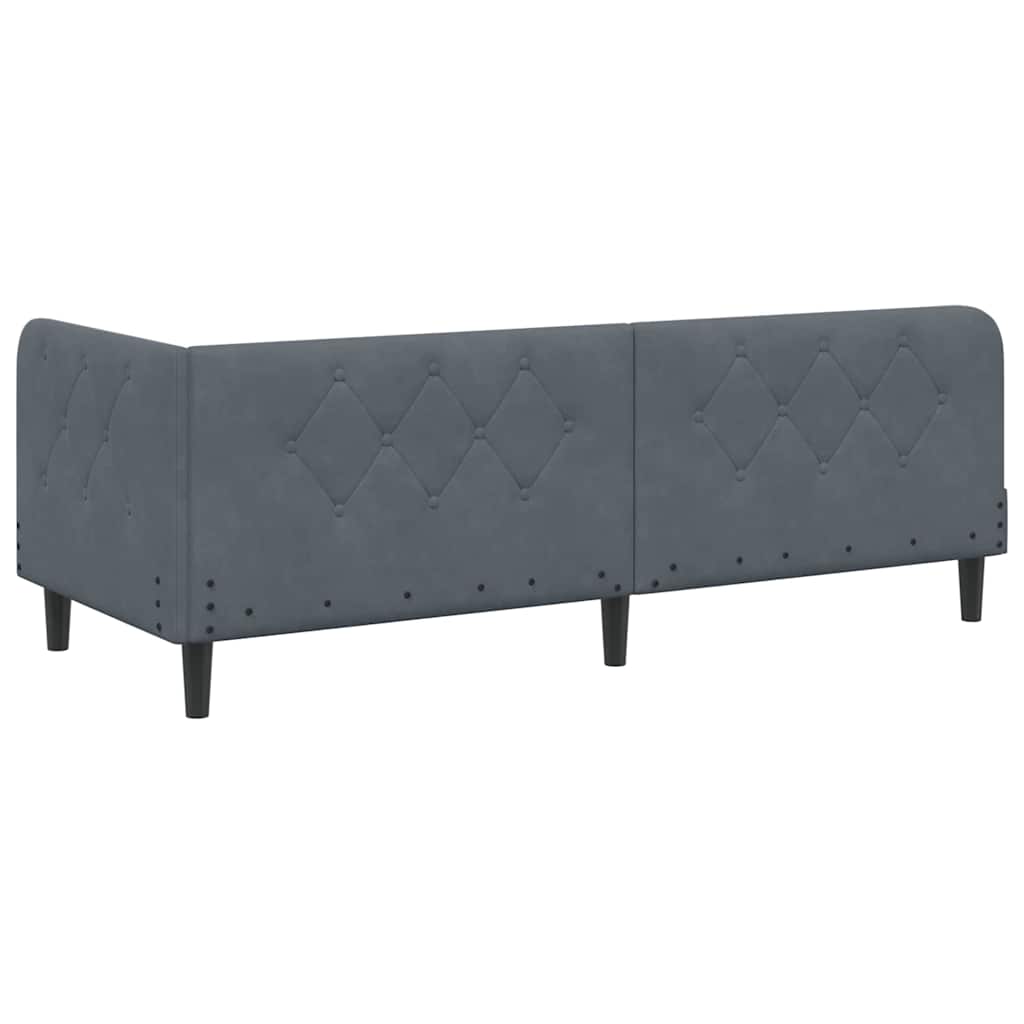 vidaXL Κρεβάτι Γωνίας Σκούρο Γκρι 80 x 200 cm Βελούδο - Image 7
