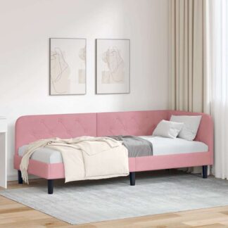 vidaXL Κρεβάτι Γωνίας Ροζ 80 x 200 cm Βελούδο