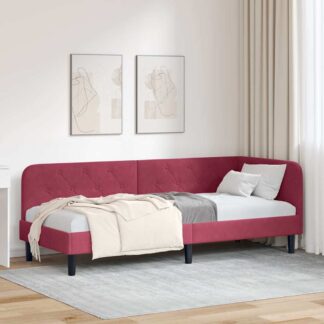 vidaXL Κρεβάτι Γωνίας Κόκκινο 80 x 200 cm Βελούδο