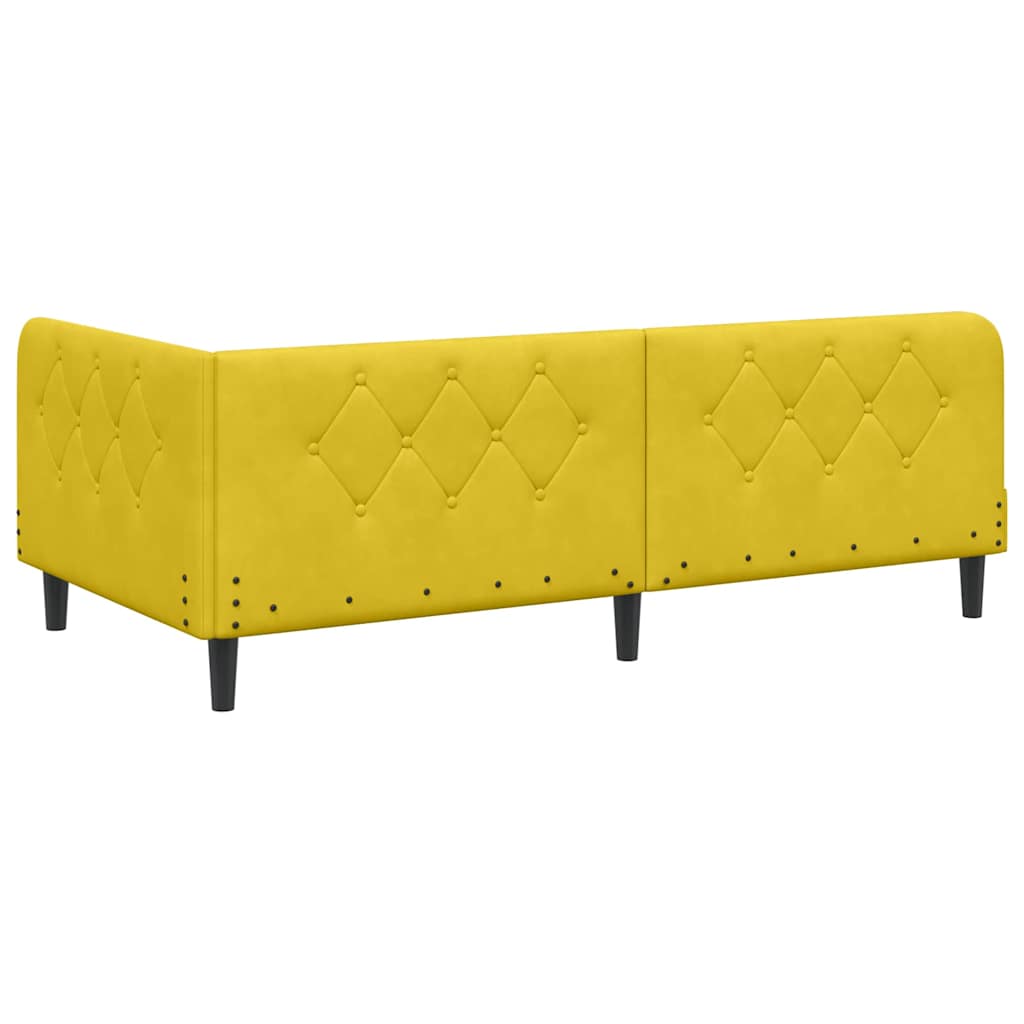 vidaXL Κρεβάτι Γωνίας Κίτρινο 90 x 190 cm Βελούδο - Image 7