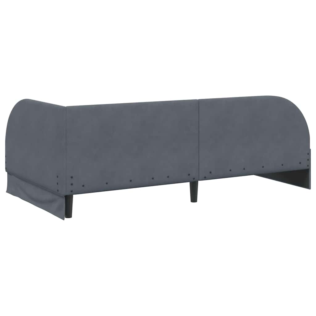 vidaXL Κρεβάτι Γωνίας Σκούρο Γκρι 80 x 200 cm Βελούδο - Image 7