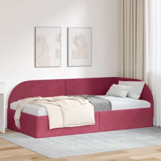 vidaXL Κρεβάτι Γωνίας Κόκκινο 80 x 200 cm Βελούδο