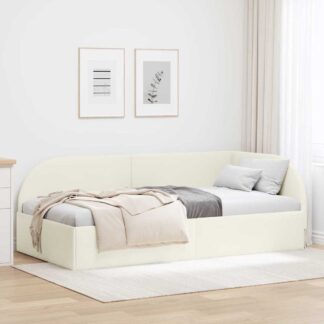 vidaXL Κρεβάτι Γωνίας Κρεμ 80 x 200 cm Βελούδο