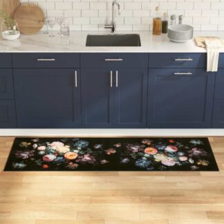 vidaXL Χαλί Κουζίνας Μαύρο 180 x 60 cm Βελούδο