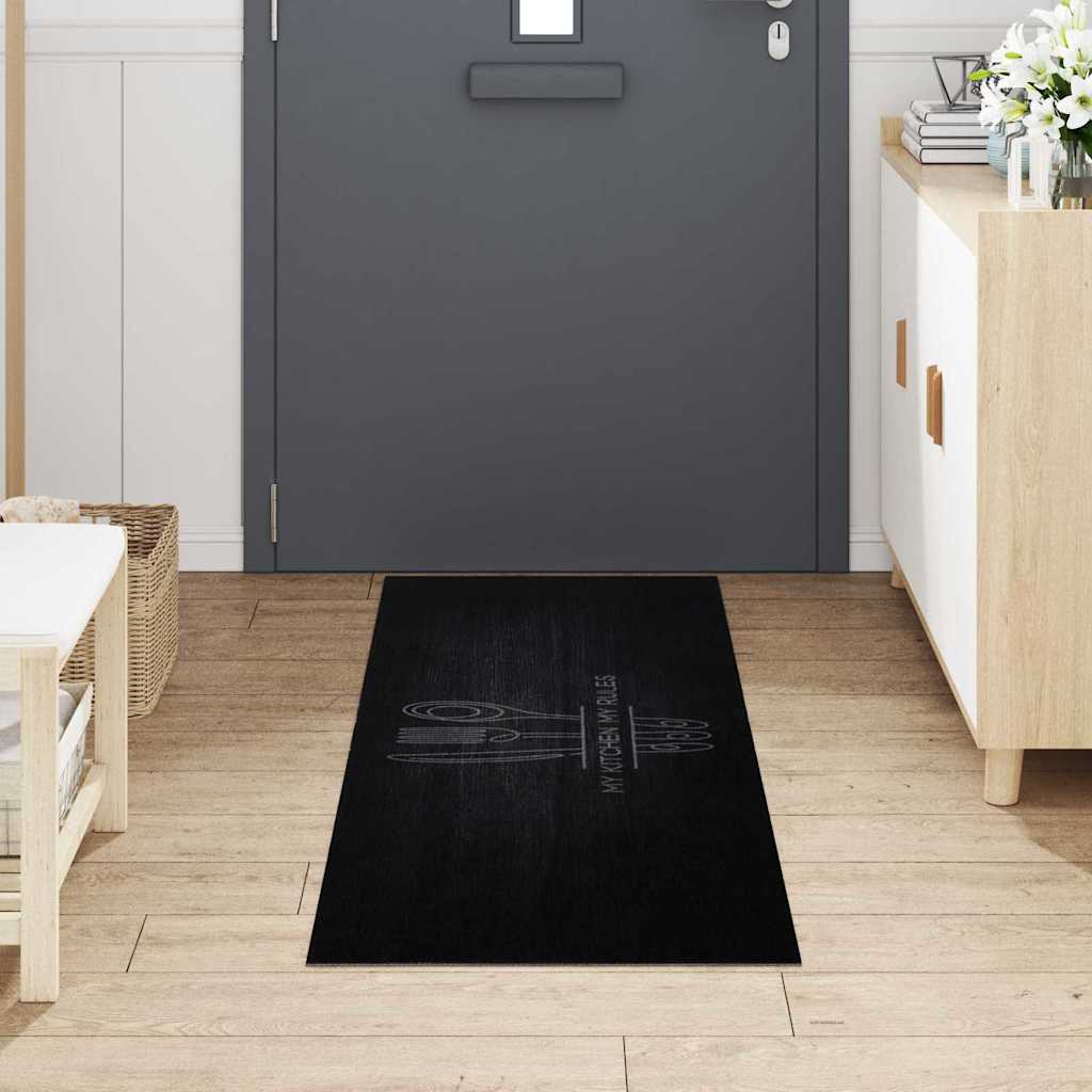 vidaXL Χαλί Κουζίνας Μαύρο 180 x 60 cm 100% Πολυαμίδιο Πλένεται - Image 3