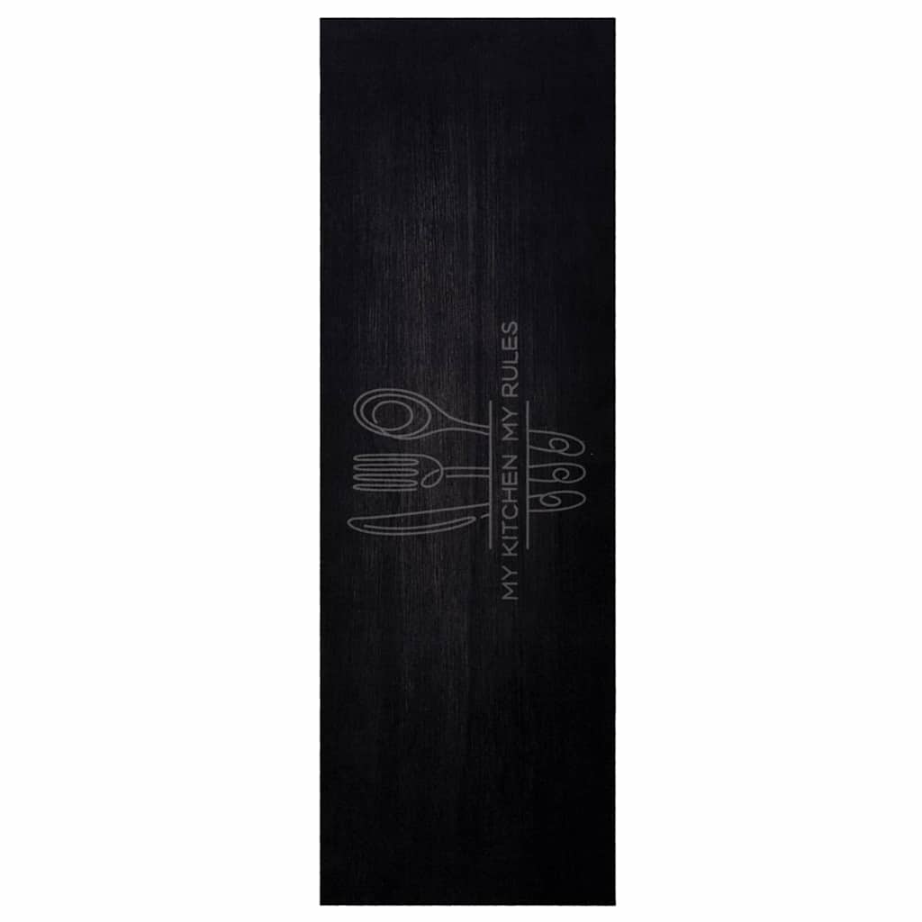 vidaXL Χαλί Κουζίνας Μαύρο 180 x 60 cm 100% Πολυαμίδιο Πλένεται - Image 2
