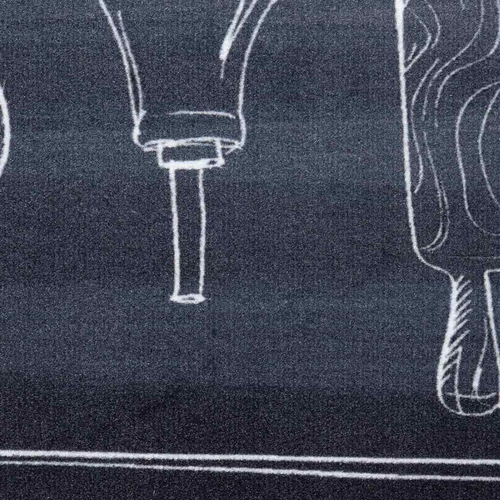 vidaXL Χαλί Κουζίνας Μαύρο 180 x 60 cm Βελούδο - Image 6