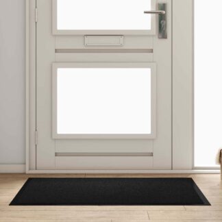 vidaXL Χαλάκι Εξώπορτας Μαύρο 80 x 120 x 1,2 εκ. Ύφασμα τέντι