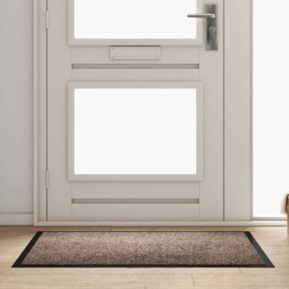 vidaXL Χαλάκι Εξώπορτας Μπεζ 80 x 120 x 1.2 cm Ύφασμα τέντι