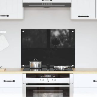 vidaXL Πλάτη κουζίνας Μαύρο 70 x 50 cm σκληρυμένο γυαλί