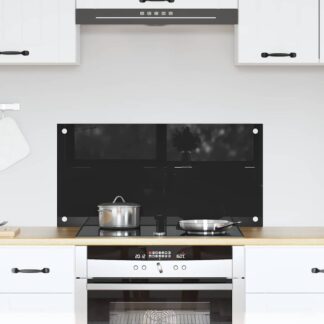 vidaXL Πλάτη κουζίνας Μαύρο 80 x 40 cm σκληρυμένο γυαλί