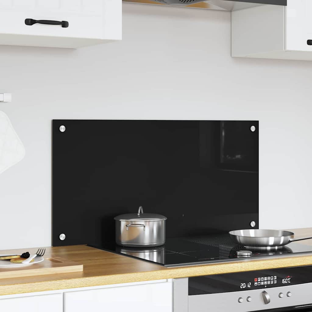 vidaXL Πλάτη κουζίνας Μαύρο 80 x 40 cm σκληρυμένο γυαλί - Image 3