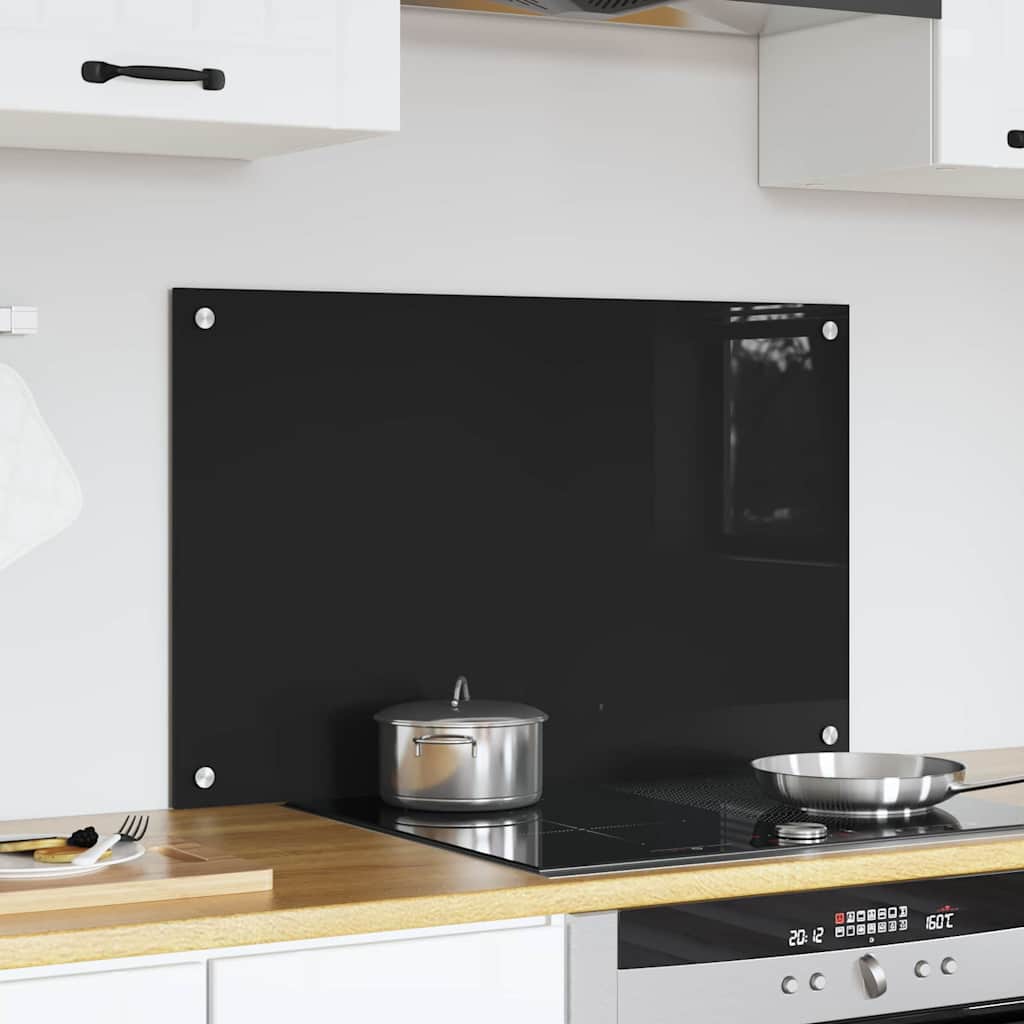vidaXL Πλάτη κουζίνας Μαύρο 80 x 50 cm σκληρυμένο γυαλί - Image 3