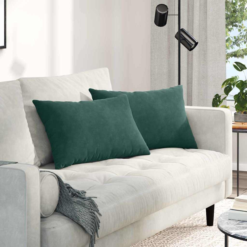 vidaXL Μαξιλάρι Καναπέ 2 pcs Σκούρο πράσινο 60 x 40 cm