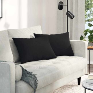 vidaXL Μαξιλάρι Καναπέ 2 τμχ. ύφασμα Μαύρο 60 x 40 cm