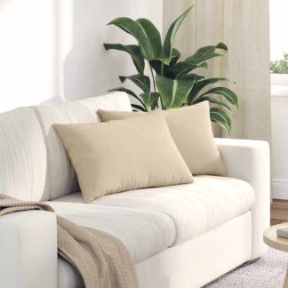 vidaXL Μαξιλάρι Καναπέ 2 τμχ. ύφασμα Κρεμ 60 x 40 cm