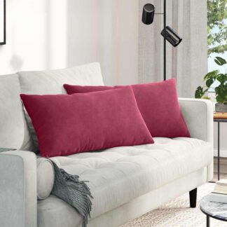 vidaXL Μαξιλάρι Καναπέ 2 pcs Κόκκινο 80 x 40 cm Υφασμάτινο Κορντουρά
