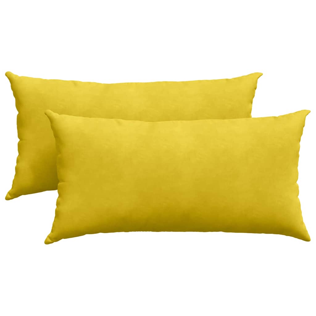 vidaXL Μαξιλάρι Καναπέ 2 pcs Κίτρινο 80 x 40 cm Υφασμάτινο Κορντουρά - Image 2