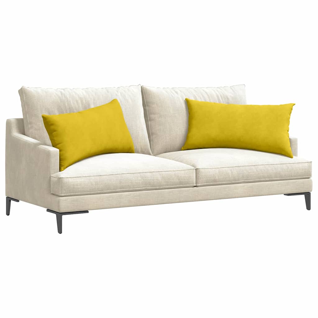 vidaXL Μαξιλάρι Καναπέ 2 pcs Κίτρινο 80 x 40 cm Υφασμάτινο Κορντουρά - Image 3