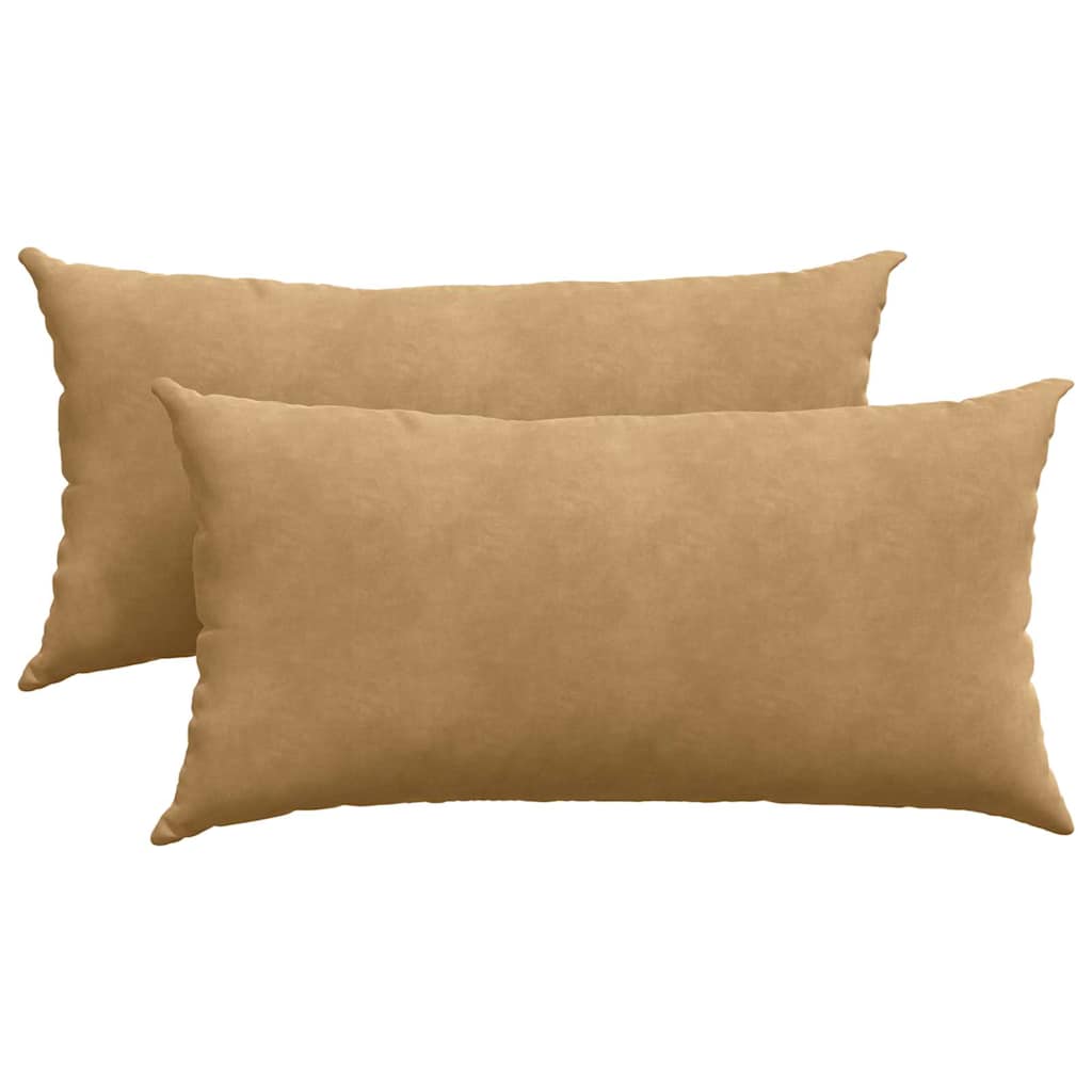 vidaXL Μαξιλάρι Καναπέ 2 pcs Καφέ 80 x 40 cm Υφασμάτινο Κορντουρά - Image 2