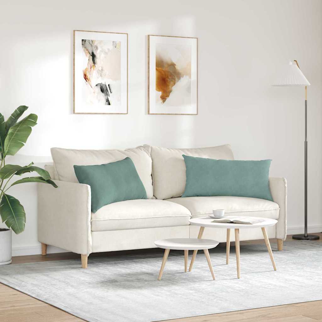 vidaXL Μαξιλάρι Καναπέ 2 pcs Θαλασσί 80 x 40 cm Υφασμάτινο Κορντουρά - Image 4
