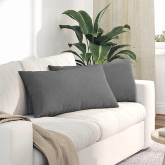vidaXL Μαξιλάρι Καναπέ 2 τμχ. ύφασμα Σκούρο Γκρι 80 x 40 cm