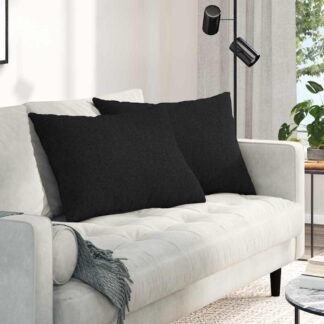 vidaXL Μαξιλάρι Καναπέ 2 τμχ. ύφασμα Μαύρο 70 x 50 cm
