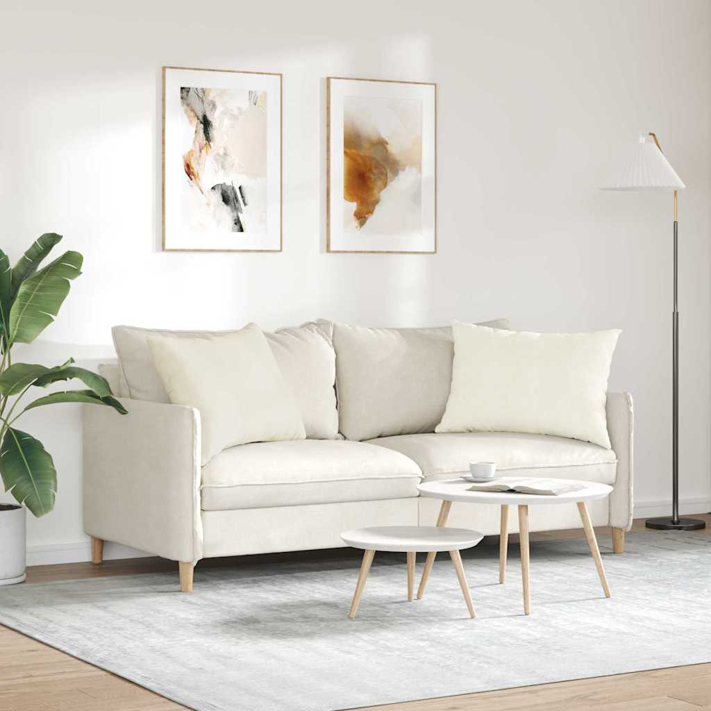 vidaXL Μαξιλάρι Καναπέ 2 pcs Κρεμ 70 x 50 cm Υφασμάτινο Κορντουρά - Image 4