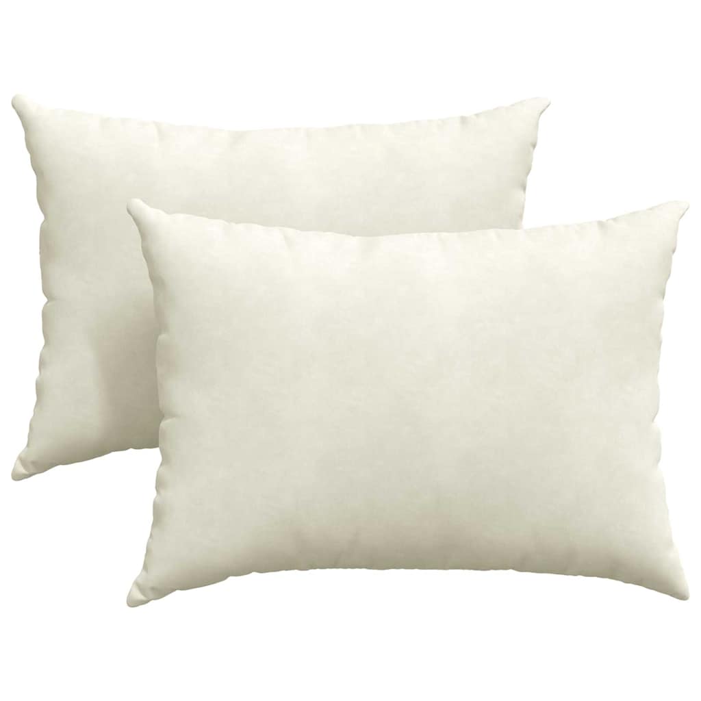 vidaXL Μαξιλάρι Καναπέ 2 pcs Κρεμ 70 x 50 cm Υφασμάτινο Κορντουρά - Image 2