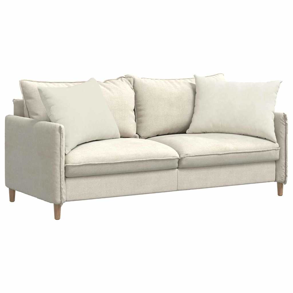 vidaXL Μαξιλάρι Καναπέ 2 pcs Κρεμ 70 x 50 cm Υφασμάτινο Κορντουρά - Image 3