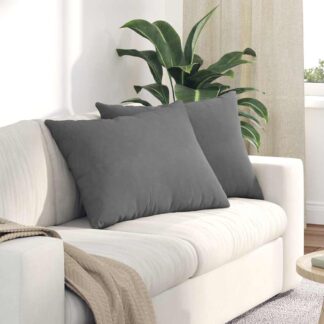 vidaXL Μαξιλάρι Καναπέ 2 τμχ. ύφασμα Σκούρο Γκρι 70 x 50 cm