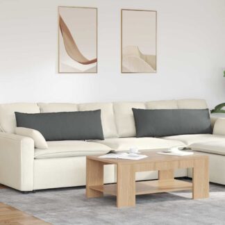vidaXL Μαξιλάρι Καναπέ 2 τμχ. ύφασμα Σκούρο Γκρι 120 x 40 cm