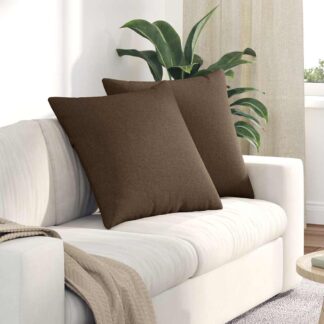 vidaXL Μαξιλάρι Καναπέ 2 τμχ. ύφασμα Καφέ 60 x 60 cm